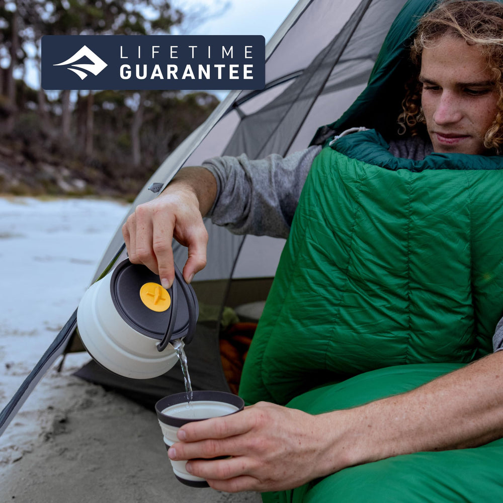 Sea to Summit kettle packed in backpack demonstrating space savings