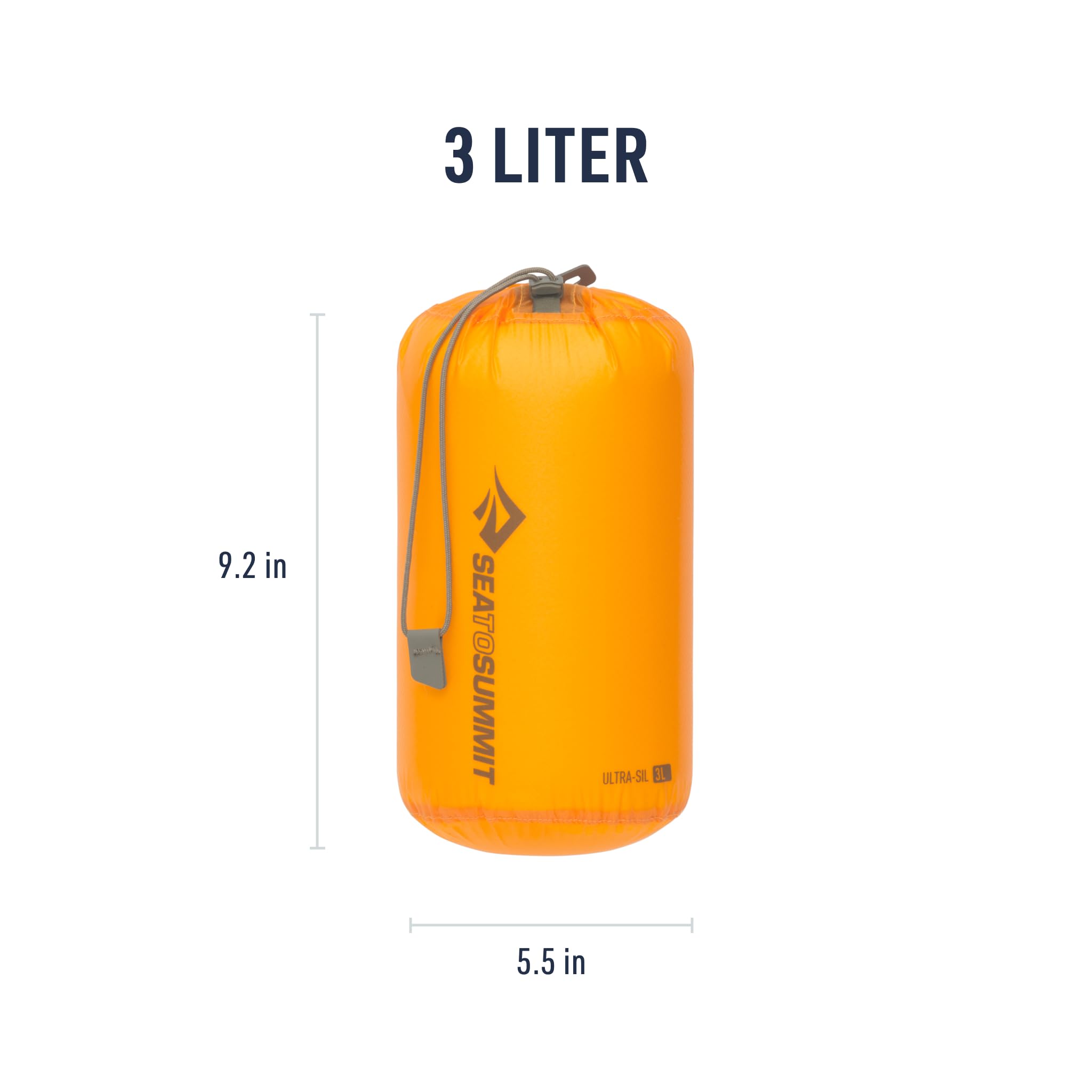 Sea to Summit size comparison next to water bottle demonstrating compactness
