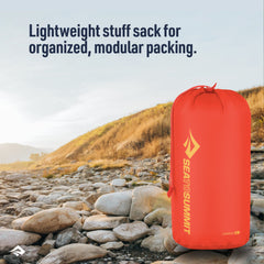 Sea to Summit closeup of 70D PU‑coated nylon fabric, highlighting lightweight durability