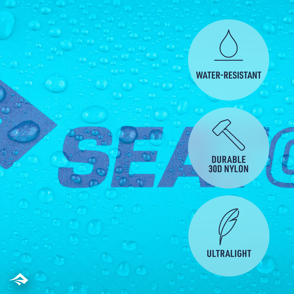 Sea to Summit drawcord and Hypalon tab detail for quick secure closure
