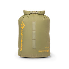 Sea to Summit trash dry bag front view showing roll-top closure and compact shape for easy packing
