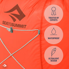 Sea to Summit fabric close-up showing Ultra-SIL Cordura texture and durable light weight
