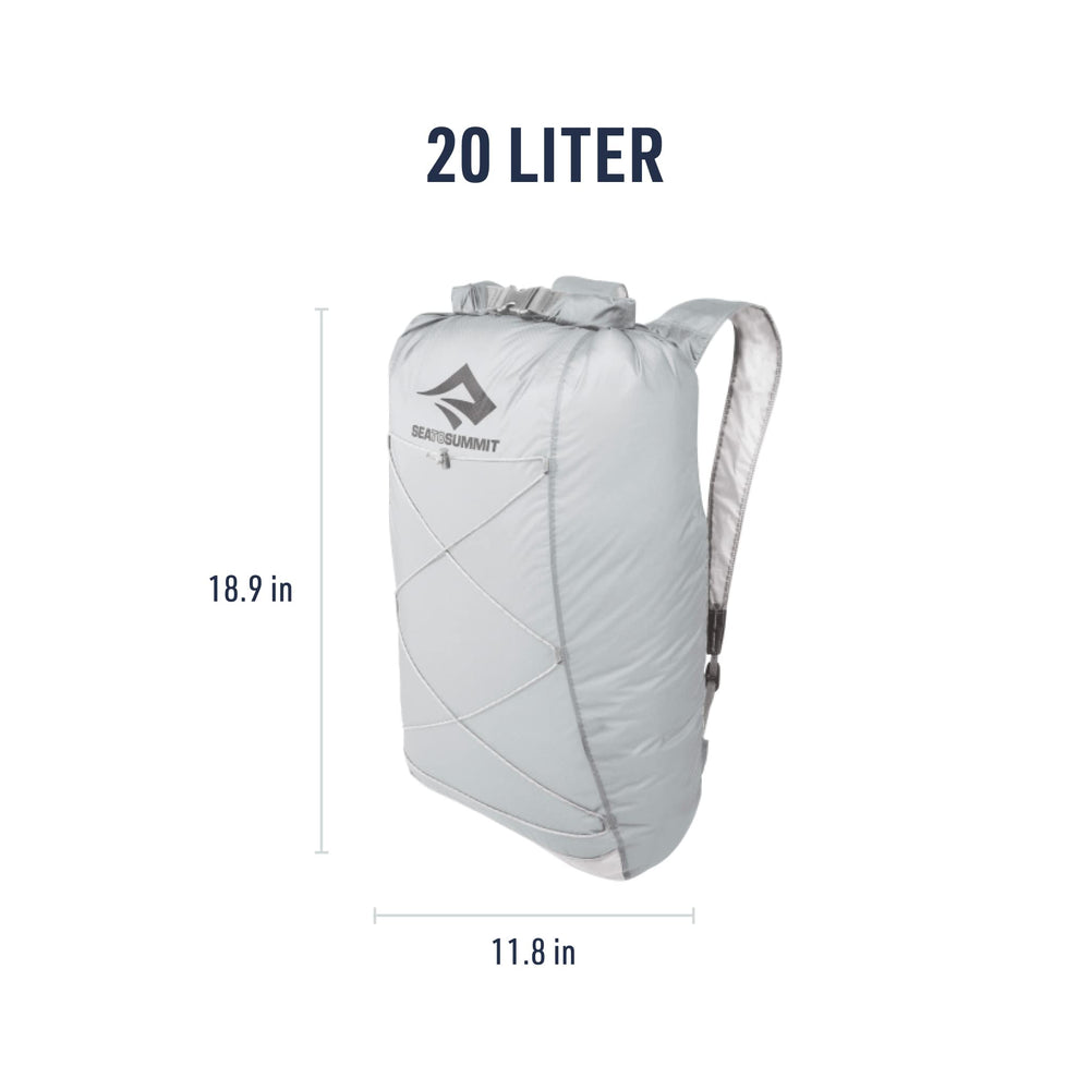 Sea to Summit elastic lacing and quick-release buckle detail for secure external carry