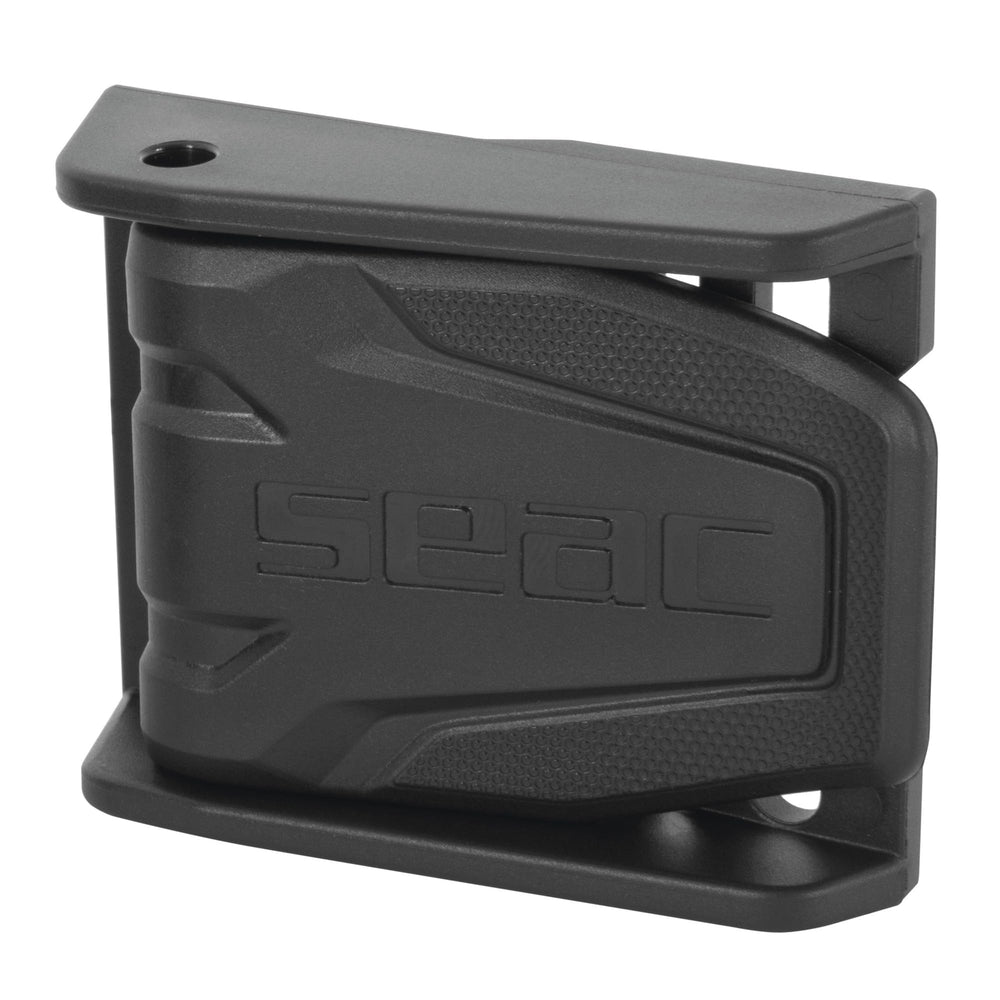 SEAC buckle detail close-up highlighting plastic nylon-style lock and secure closure