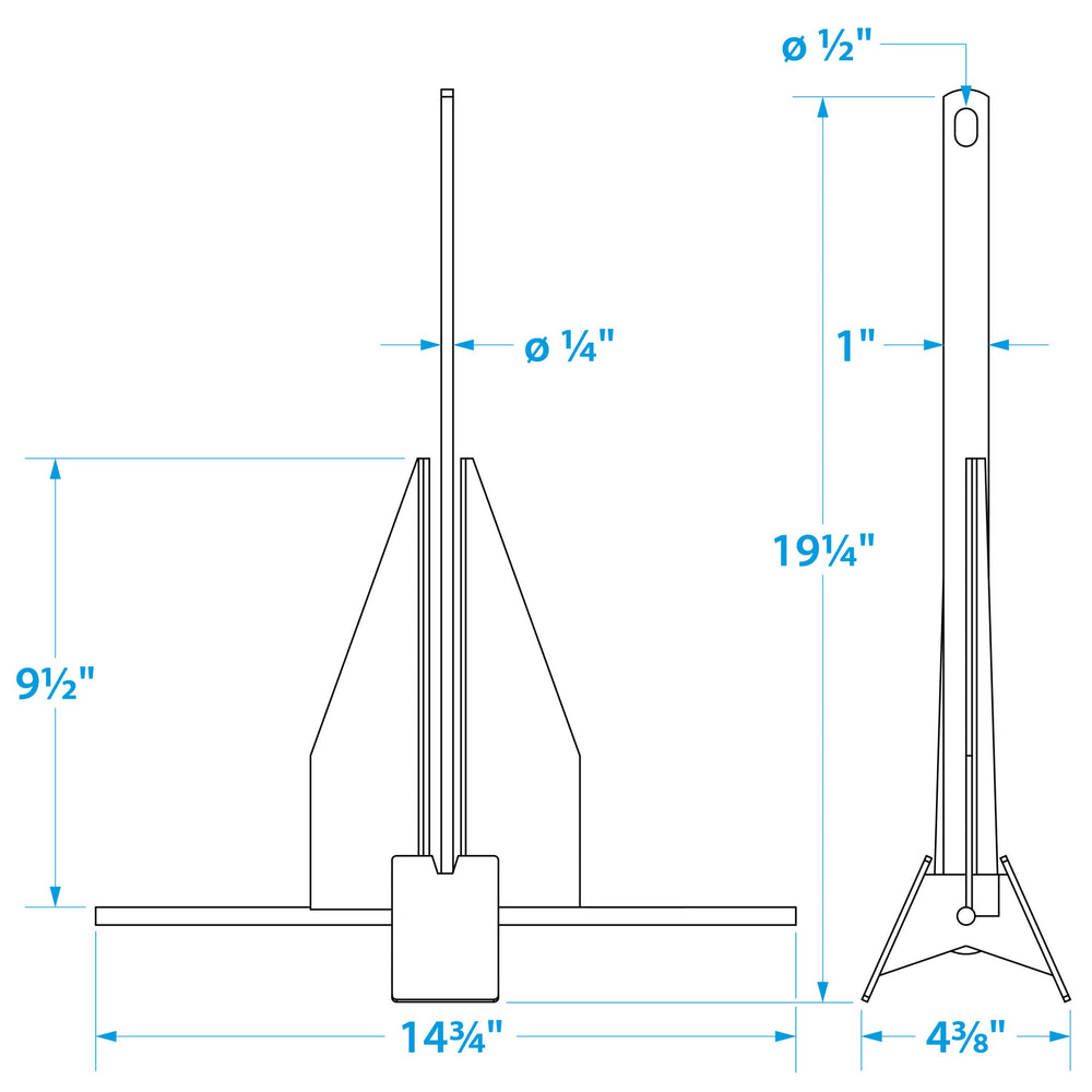 SEACHOICE anchor stowed under boat seat showing compact storage and easy handling