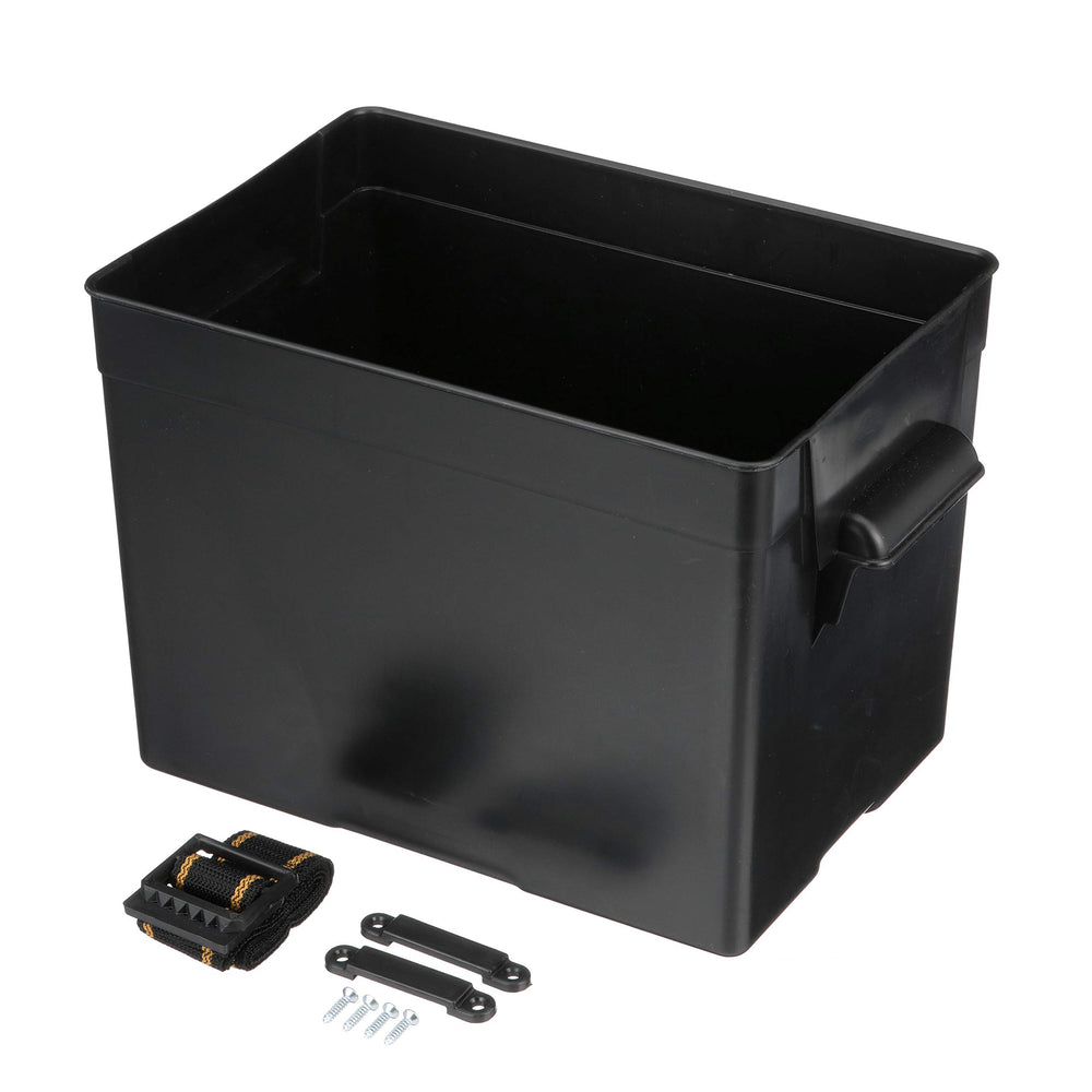 Seachoice hold-down strap and mounting hardware showing secure installation