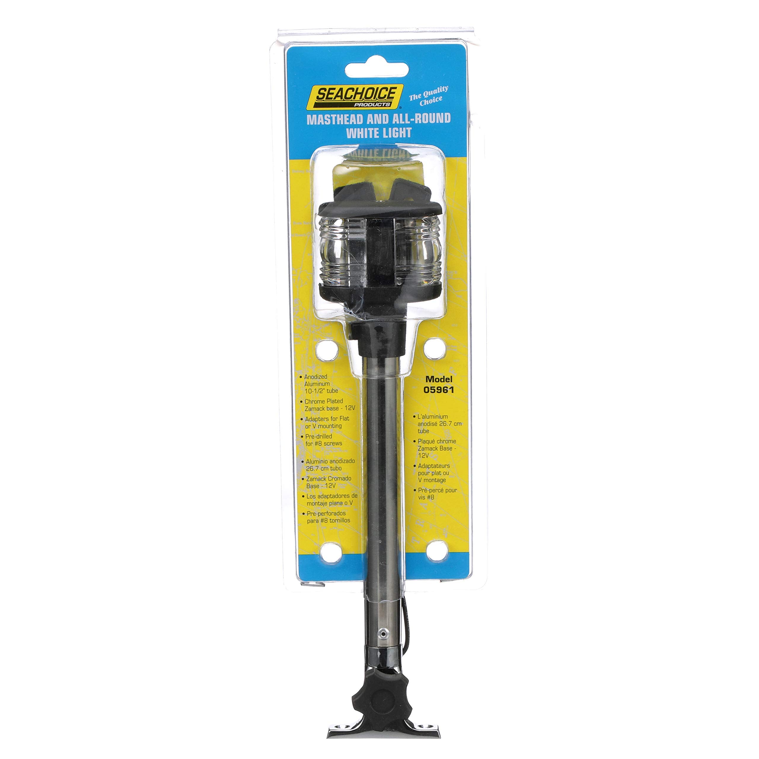 SEACHOICE two included 12V bulbs and plastic adapters showing ready‑to‑install convenience