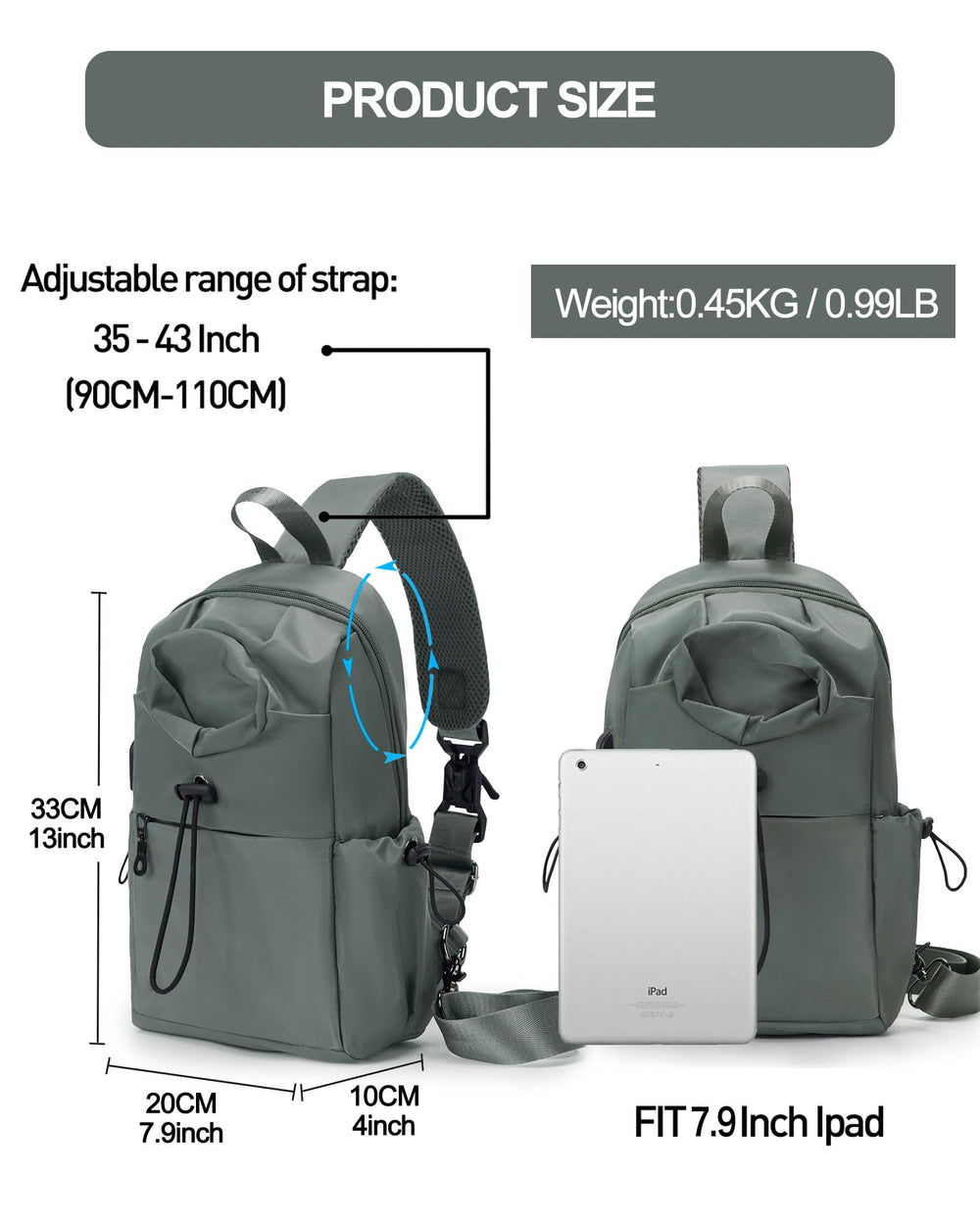 SEAFEW internal organization showing pockets for phone, power bank, and cards