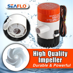 SEAFLO closeup impeller highlighting efficient water movement
