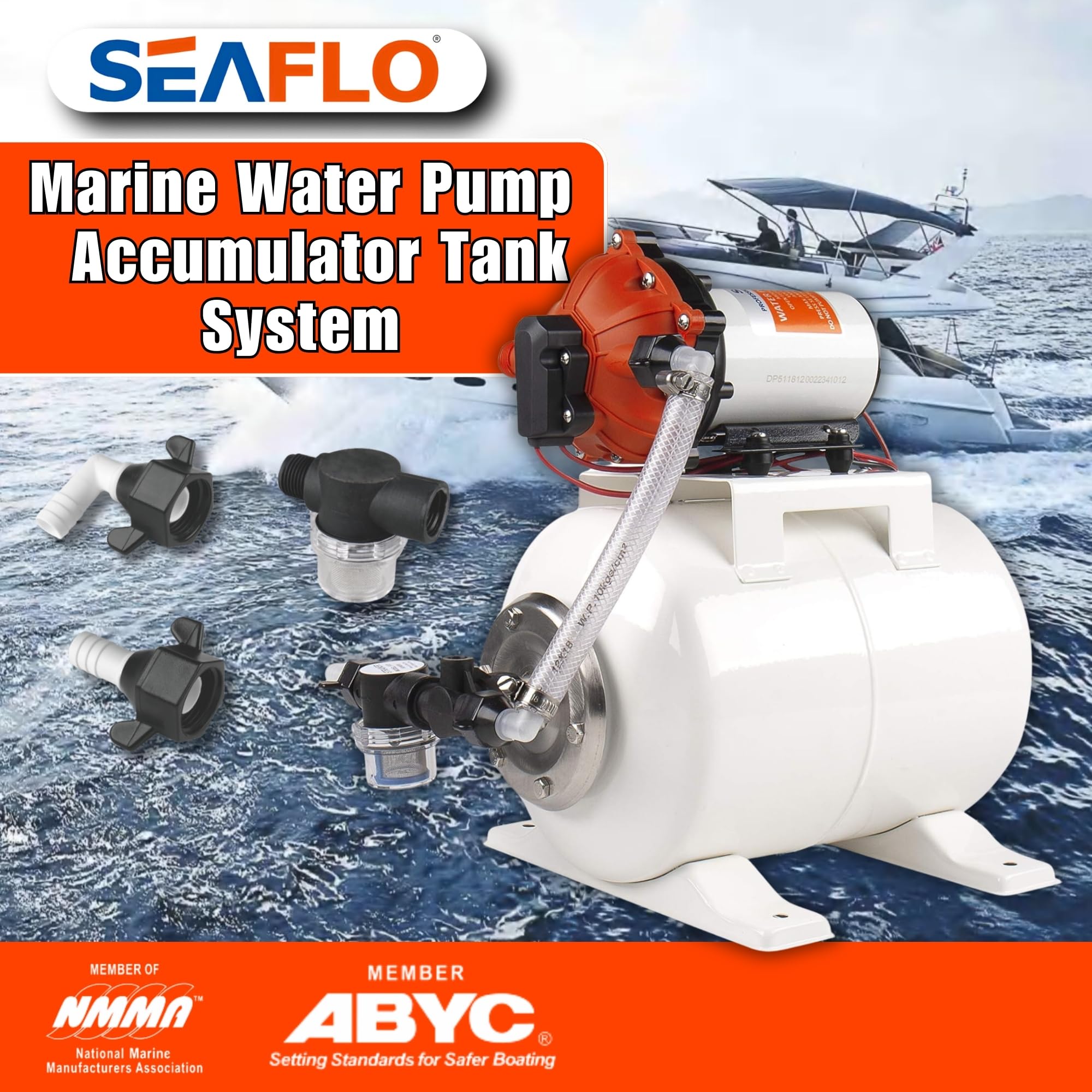 SEAFLO diaphragm close-up, durable Santoprene for long life