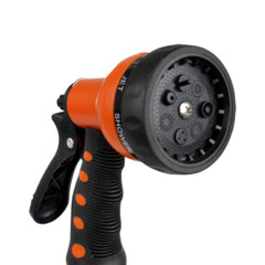 SEAFLO handheld showerhead detail showing spray plate and seven-mode selector for versatile rinsing