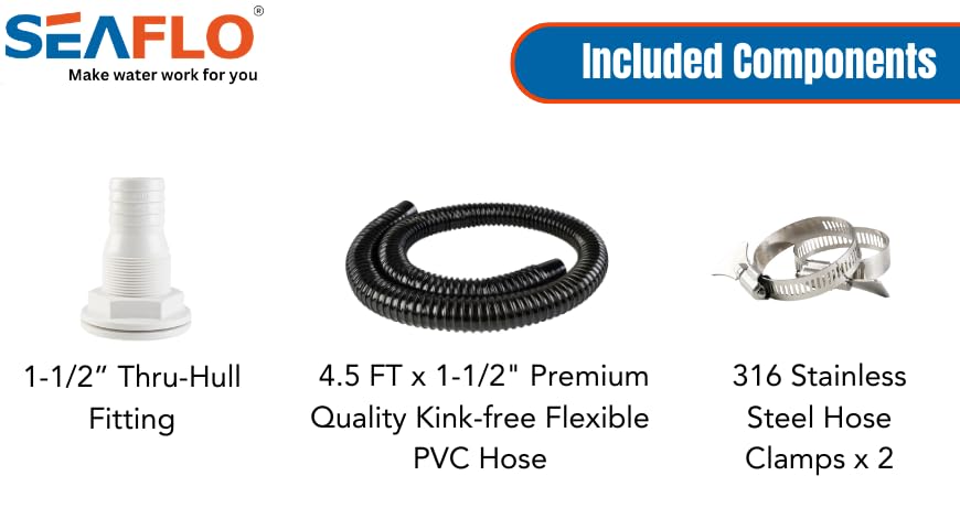 SEAFLO kink-free PVC hose close-up showing smooth interior for consistent flow
