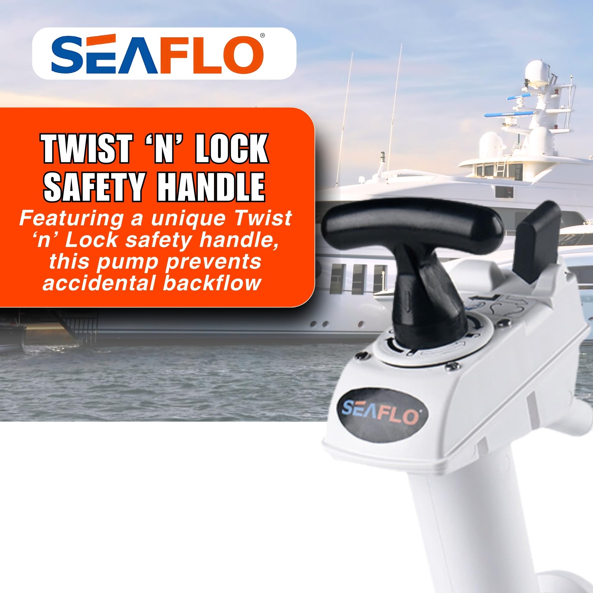 SEAFLO installed in a marine toilet head demonstrating easy fit and access