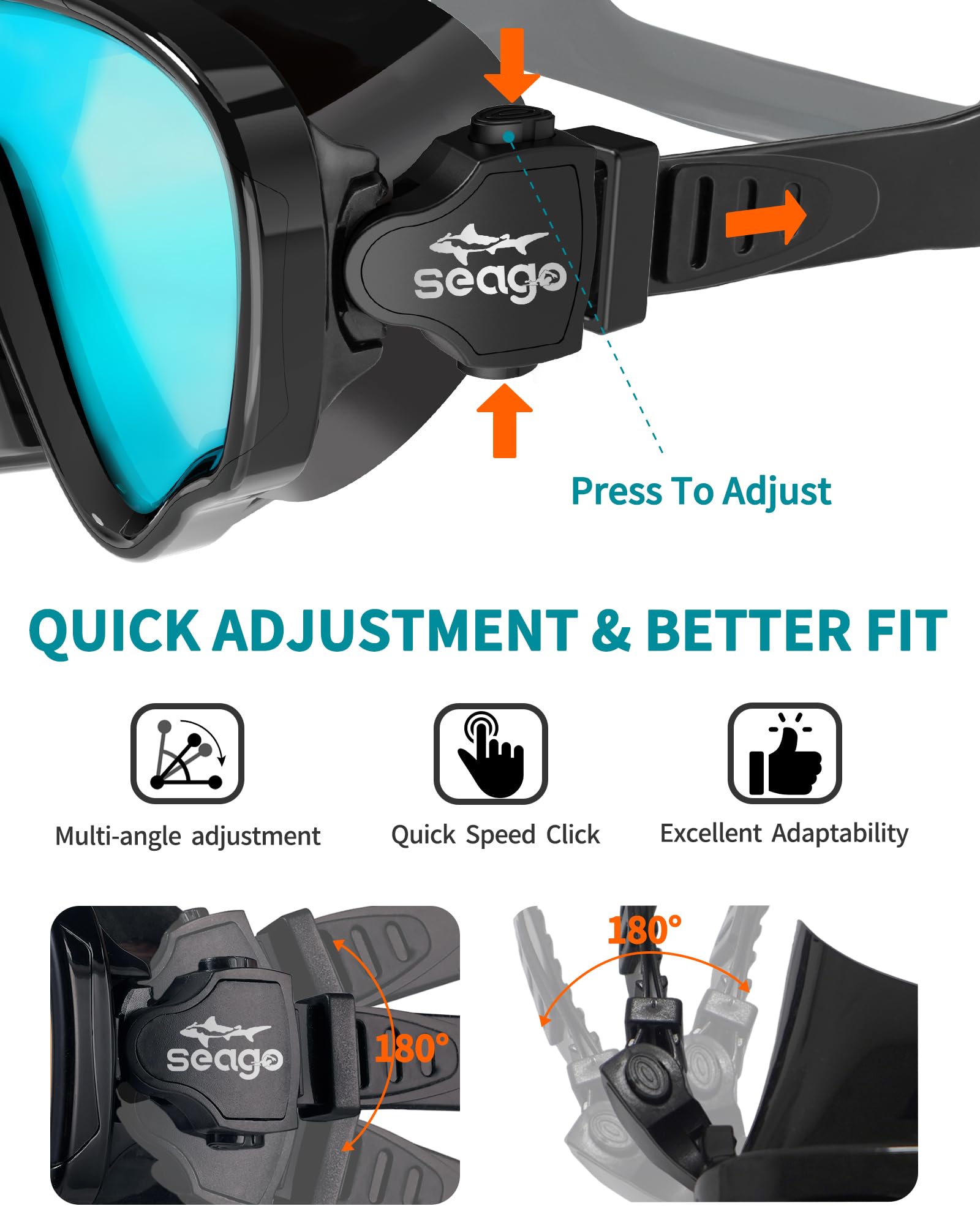 Seago adjustable side buckle showing easy fit customization and secure hold