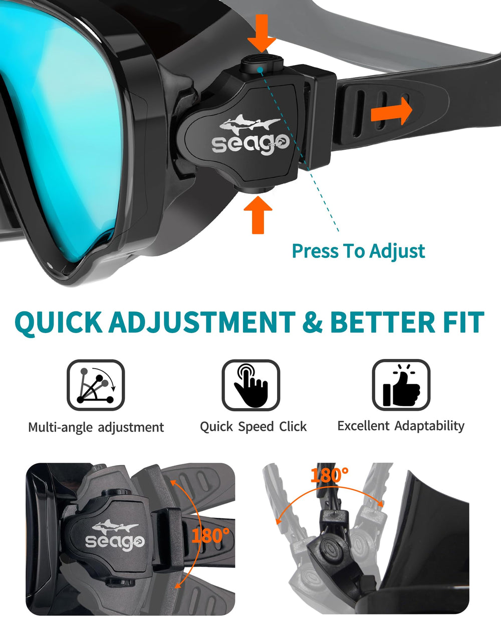 Seago adjustable side buckle showing easy fit customization and secure hold