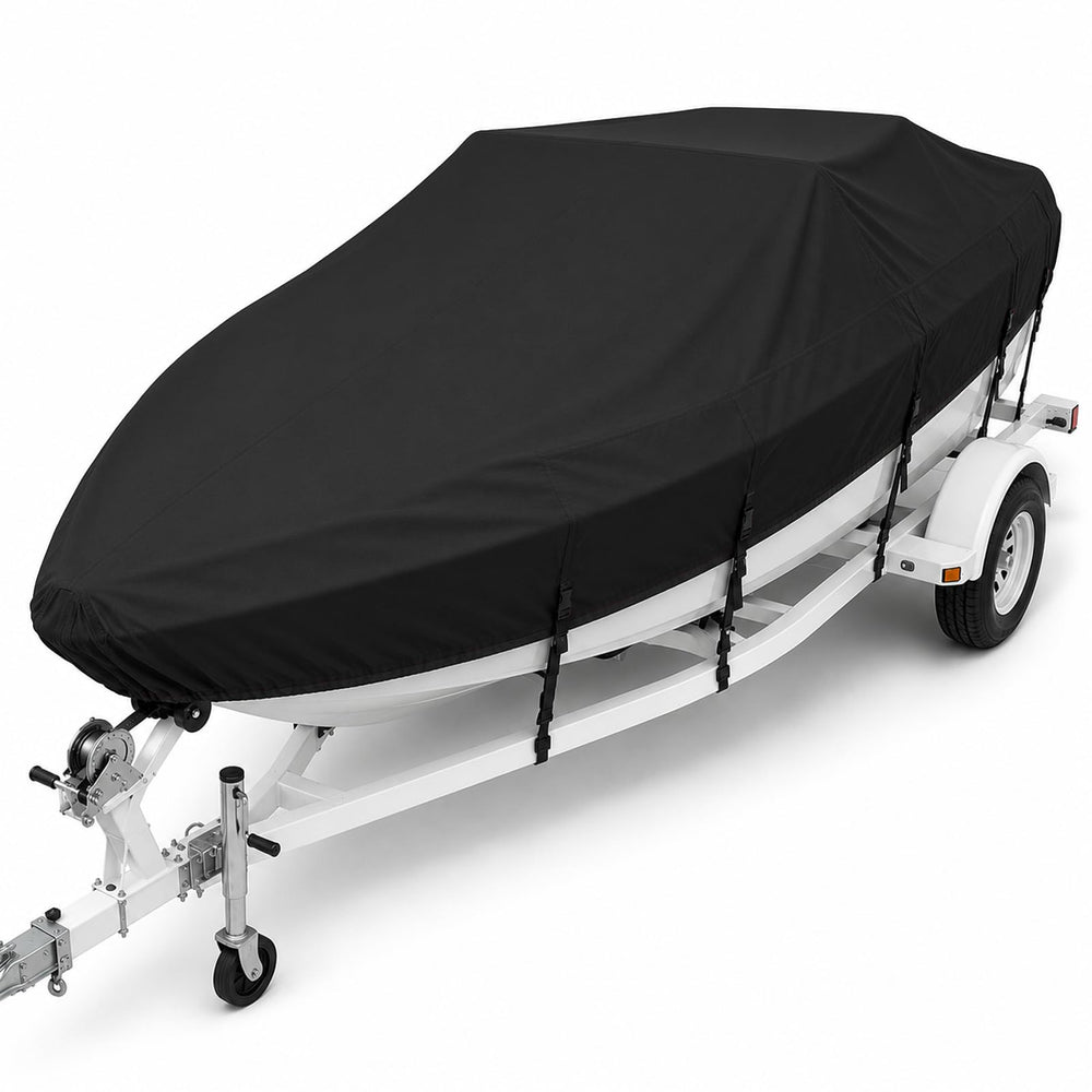 Seamander front view of full boat cover showing secure fit and protection