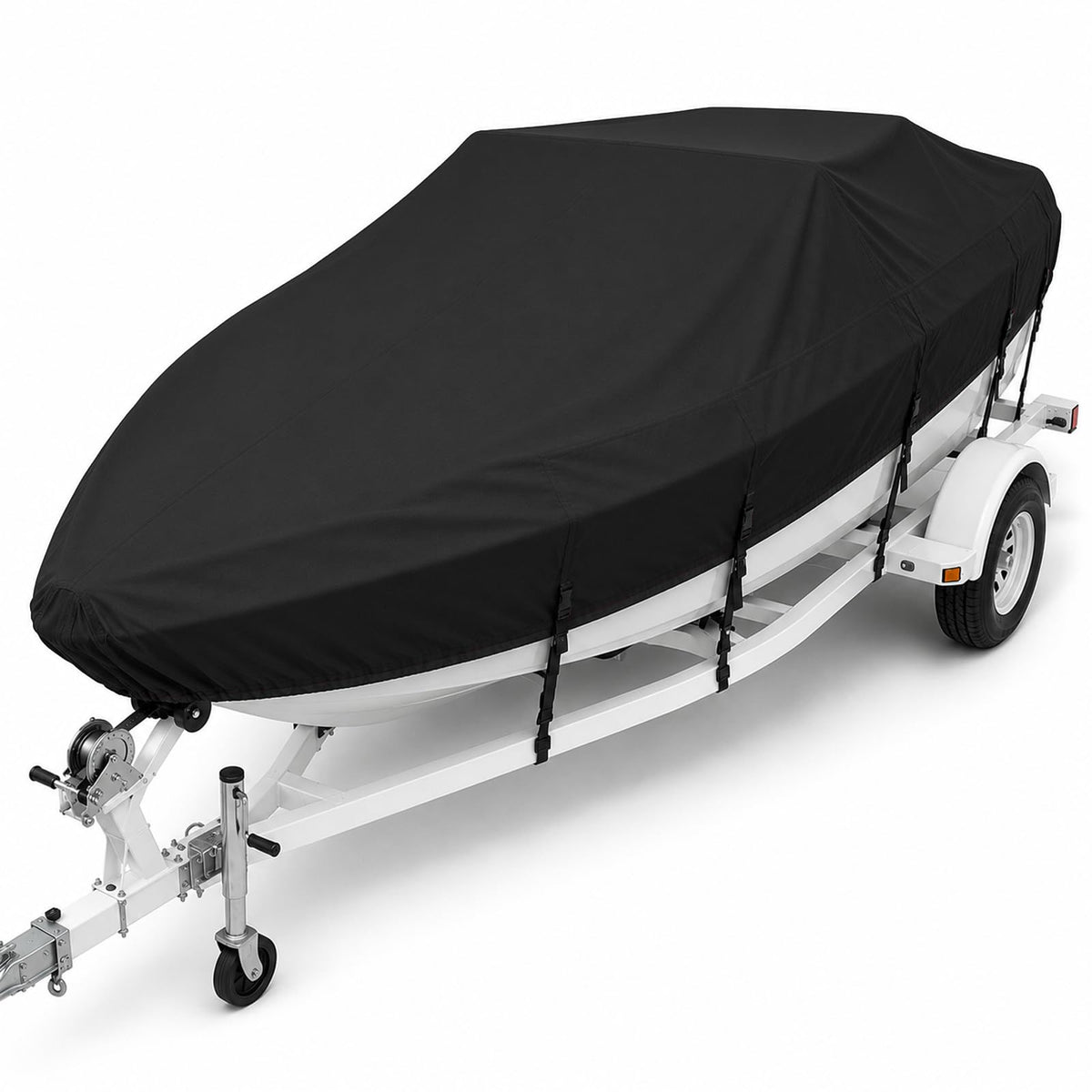 Seamander front view of full boat cover showing secure fit and protection