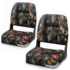Seamander front view woodland camo seat showing shape and comfort benefits
