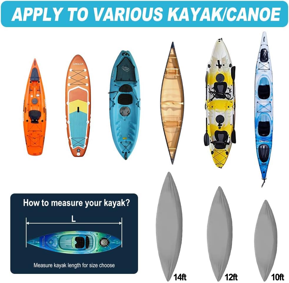 Seapisode cover beside a kayak to show size comparison and proper fit
