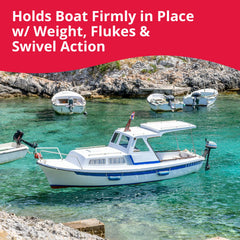 SeaSense anchor set from a pontoon showing reliable hold benefit