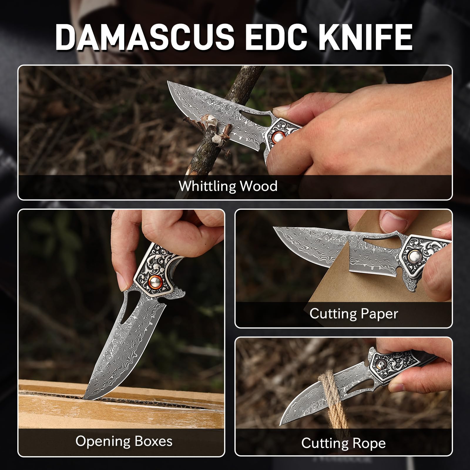 SECANOX knife beside a hand for scale showing comfortable pocket size