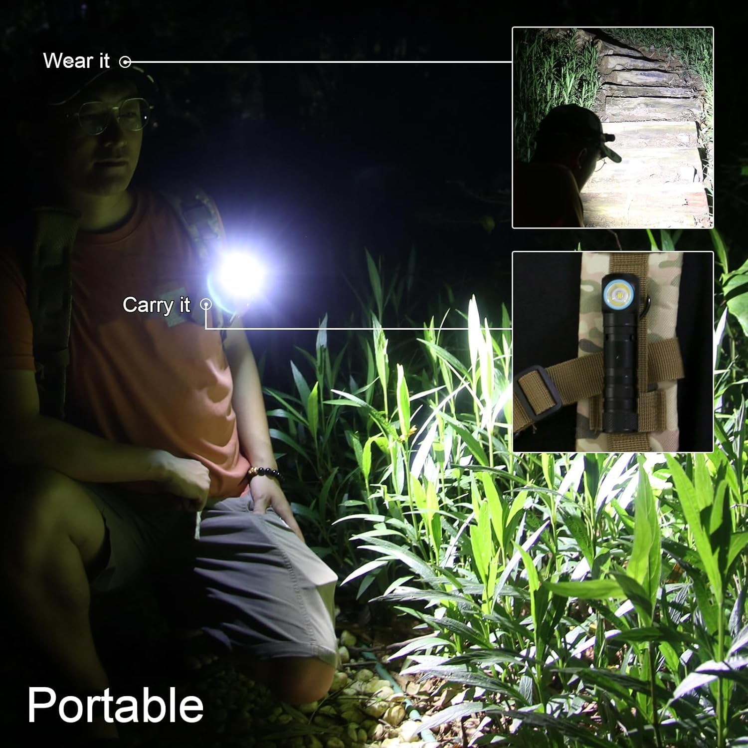SecurityIng magnetic base attached to metal surface illustrating hands-free mounting and stable illumination