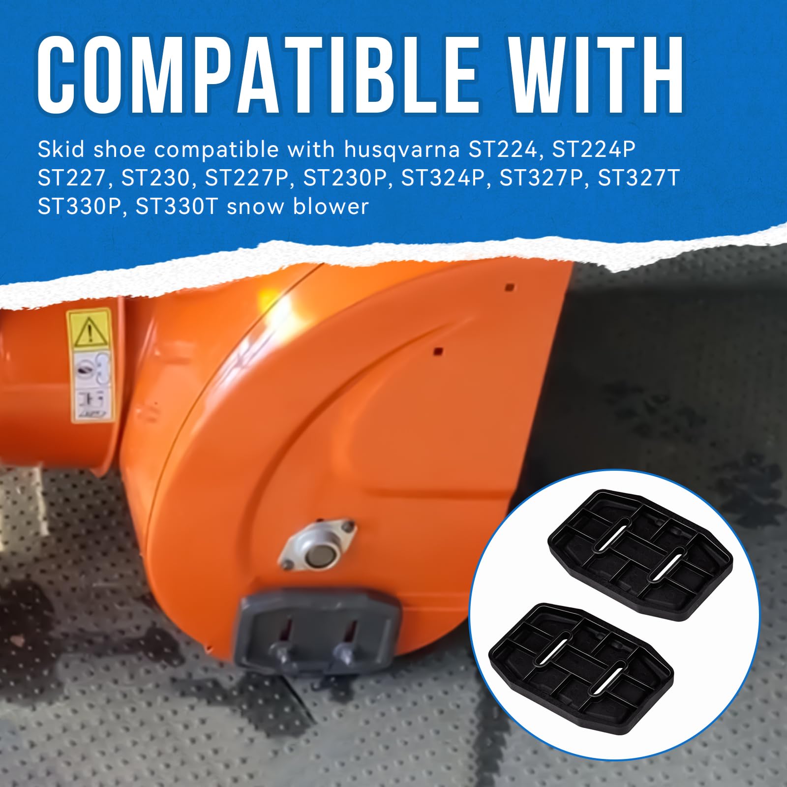 SeDeplacer skid shoe side profile illustrating robust shape and clearance benefit