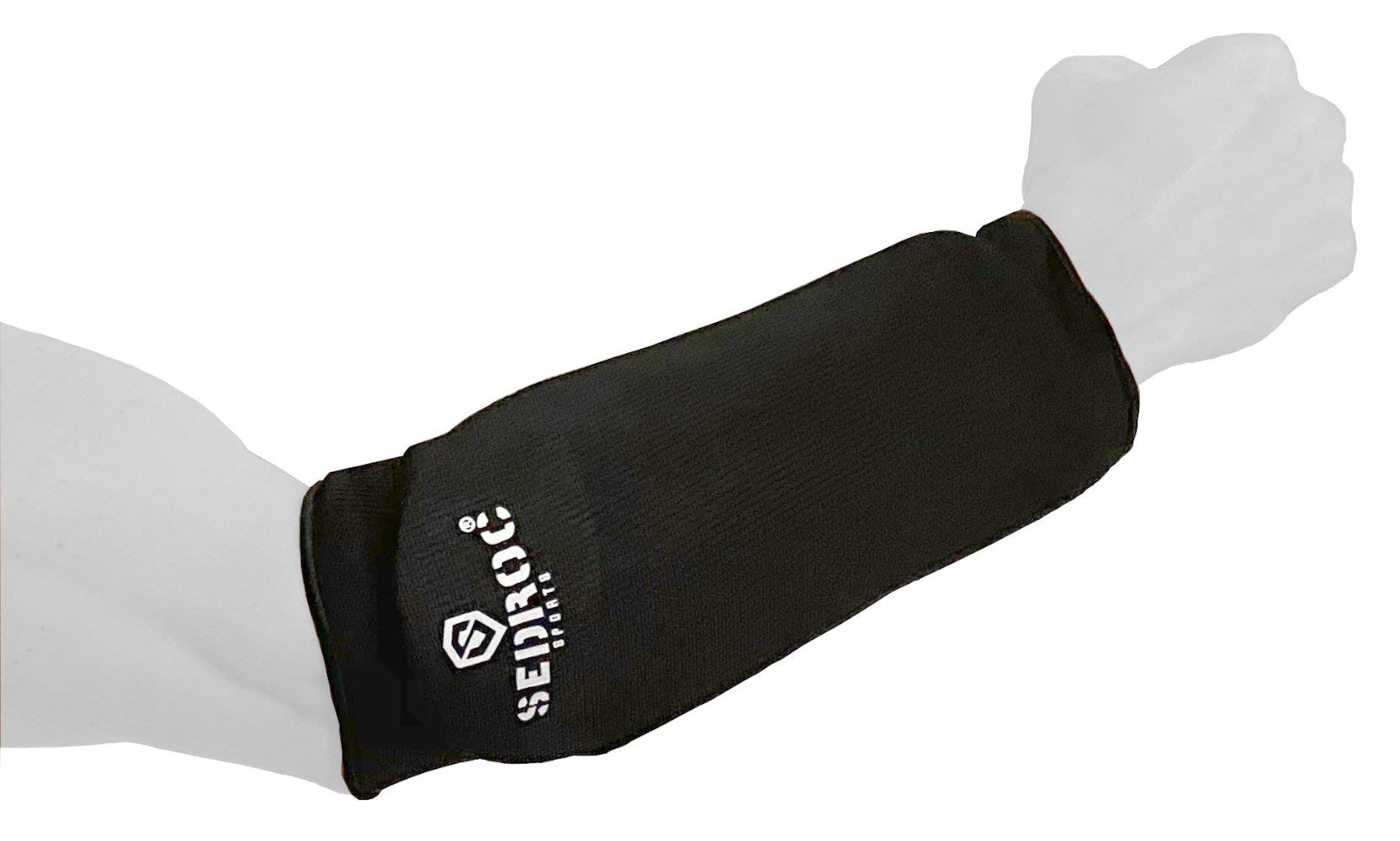 Sedroc forearm guards front view showing pair and slim protective fit
