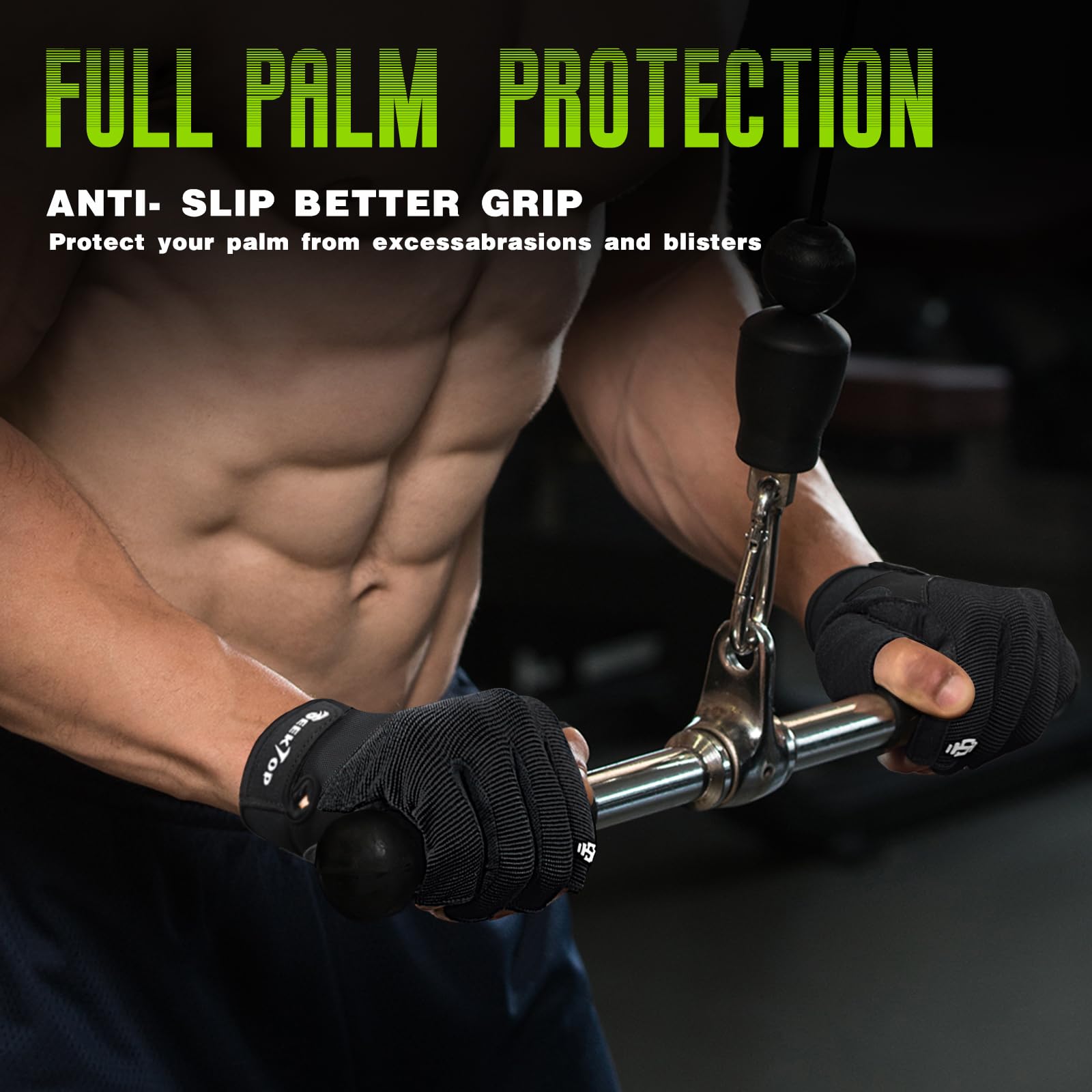Seektop gloves worn during deadlift demonstrating enhanced grip and comfort