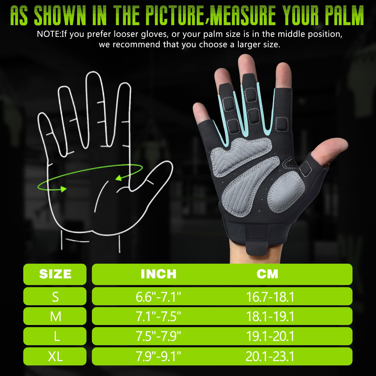 Seektop gloves laid flat next to ruler showing size range for confident fit choice
