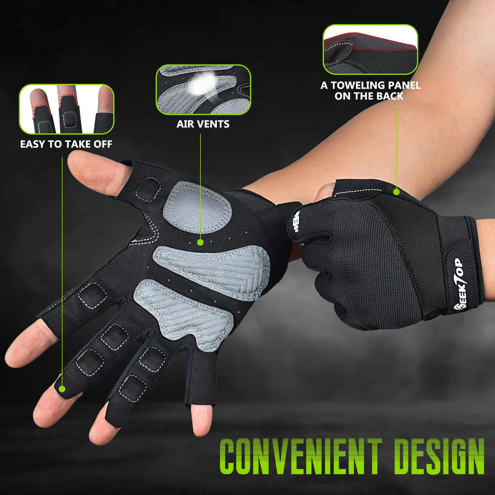 Seektop close-up of 4mm palm padding protecting hands and improving friction