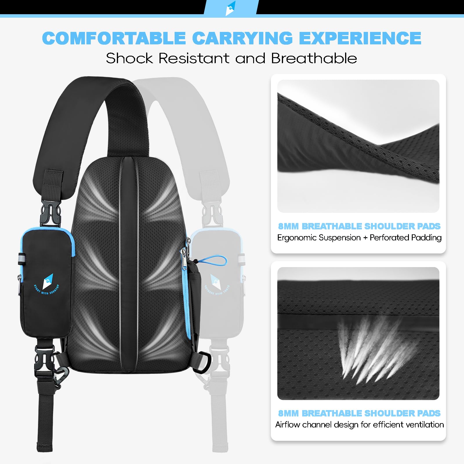 Seektop dedicated phone pocket close-up for secure device carry