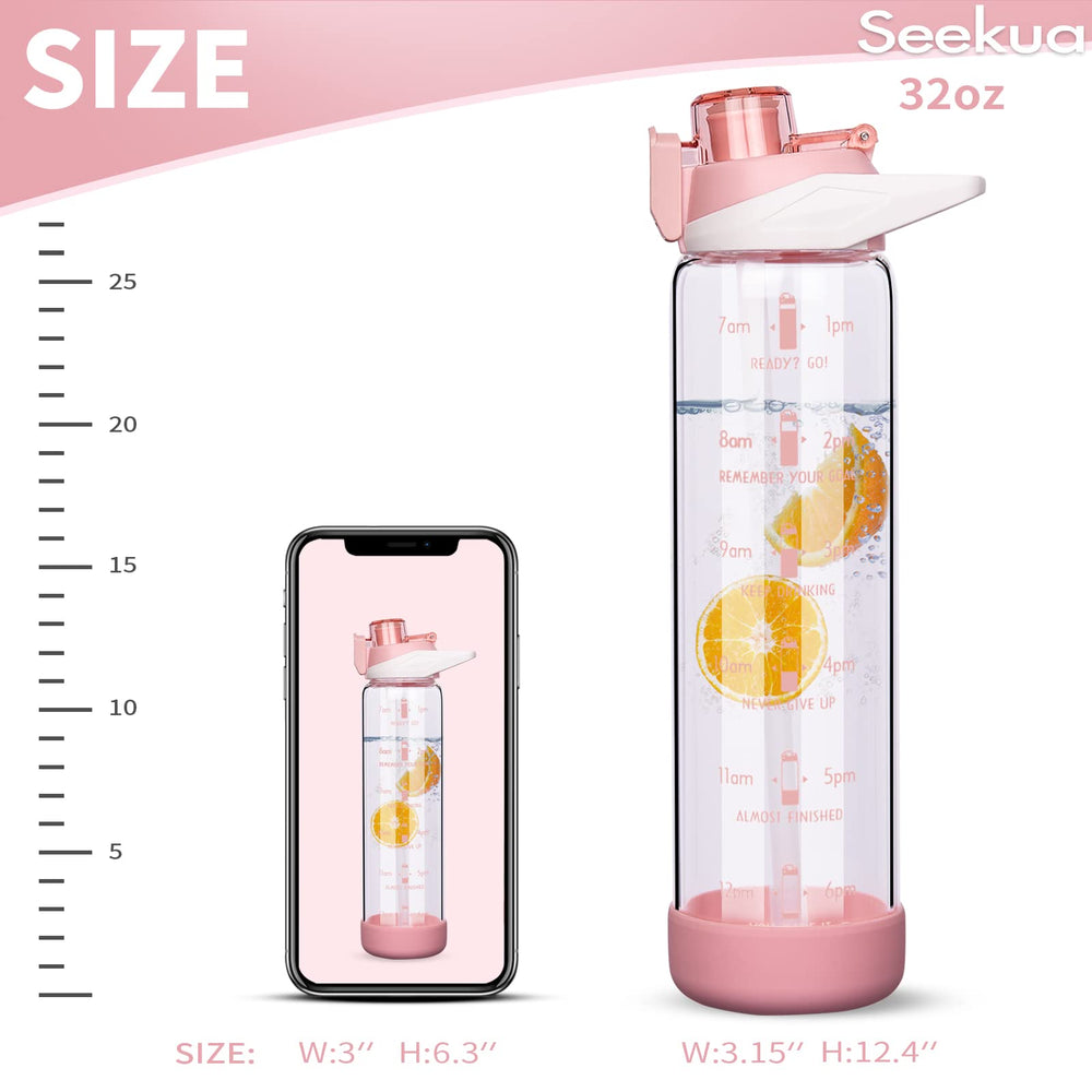 Seekua wide mouth filled with fruit-infused water highlighting easy filling