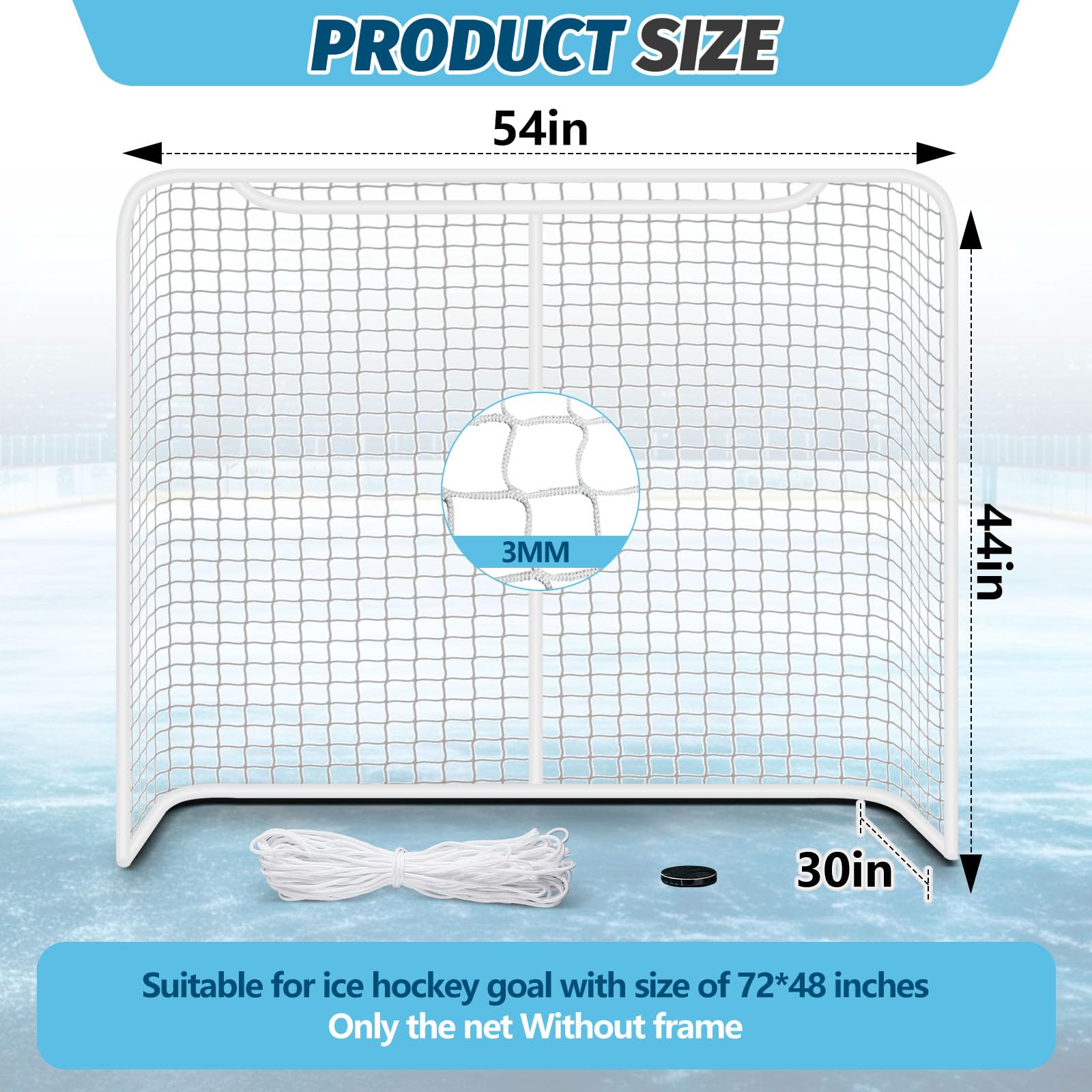 Seenelling close-up of heavyweight 1.5 inch polyester mesh for durability