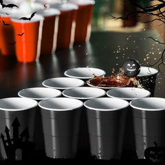 Seenelling balls next to a standard cup demonstrating perfect party size