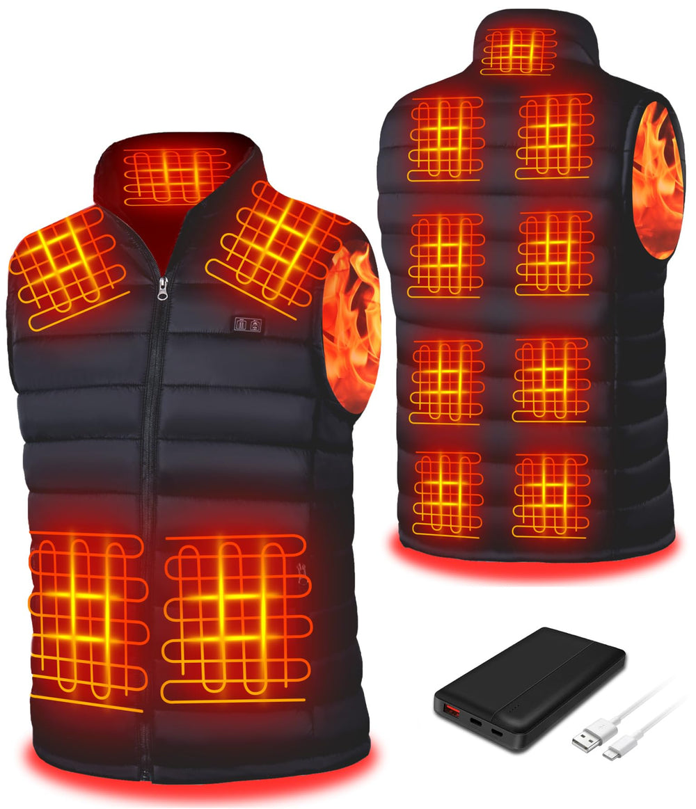 Seenew heated vest front view showing slim profile and adjustable warmth