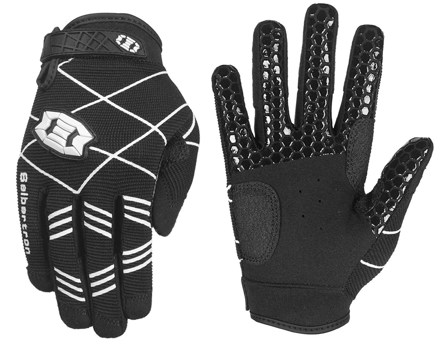 Seibertron front view of black B-A-R PRO 2.0 gloves showing sleek fit and style benefit