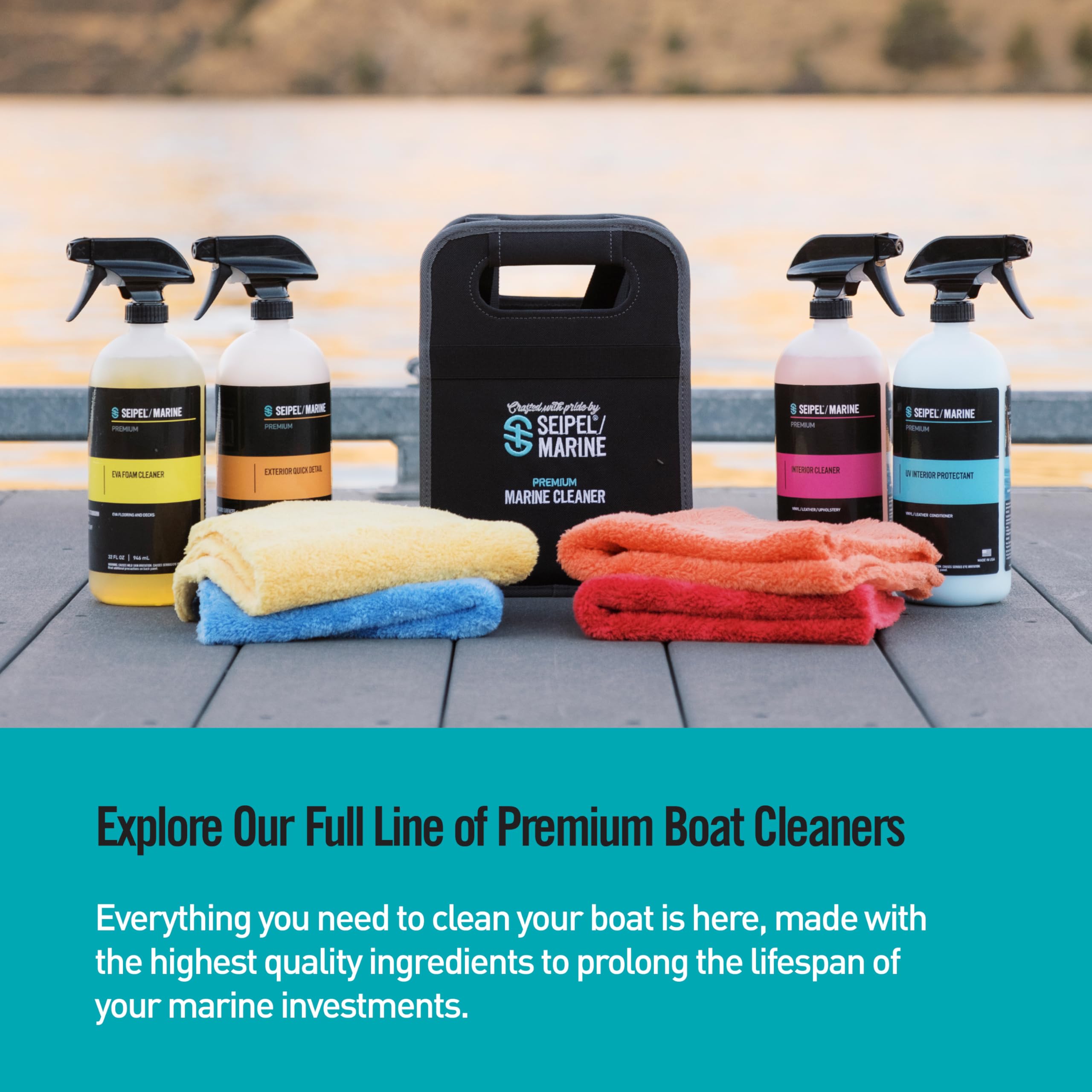Seipel Marine product with instructions highlighting safe, biodegradable use