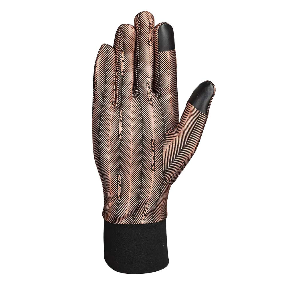 Seirus heatwave ST close-up of rose gold fabric texture and insulation benefit