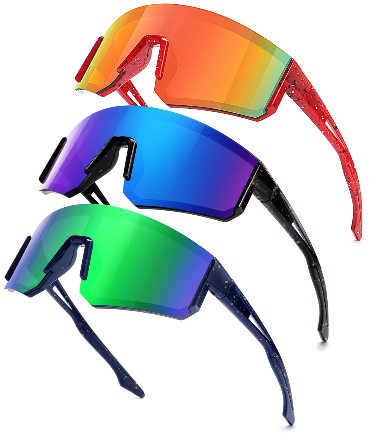 SEKKAF front view of youth baseball sunglasses showing sporty fit and sun protection