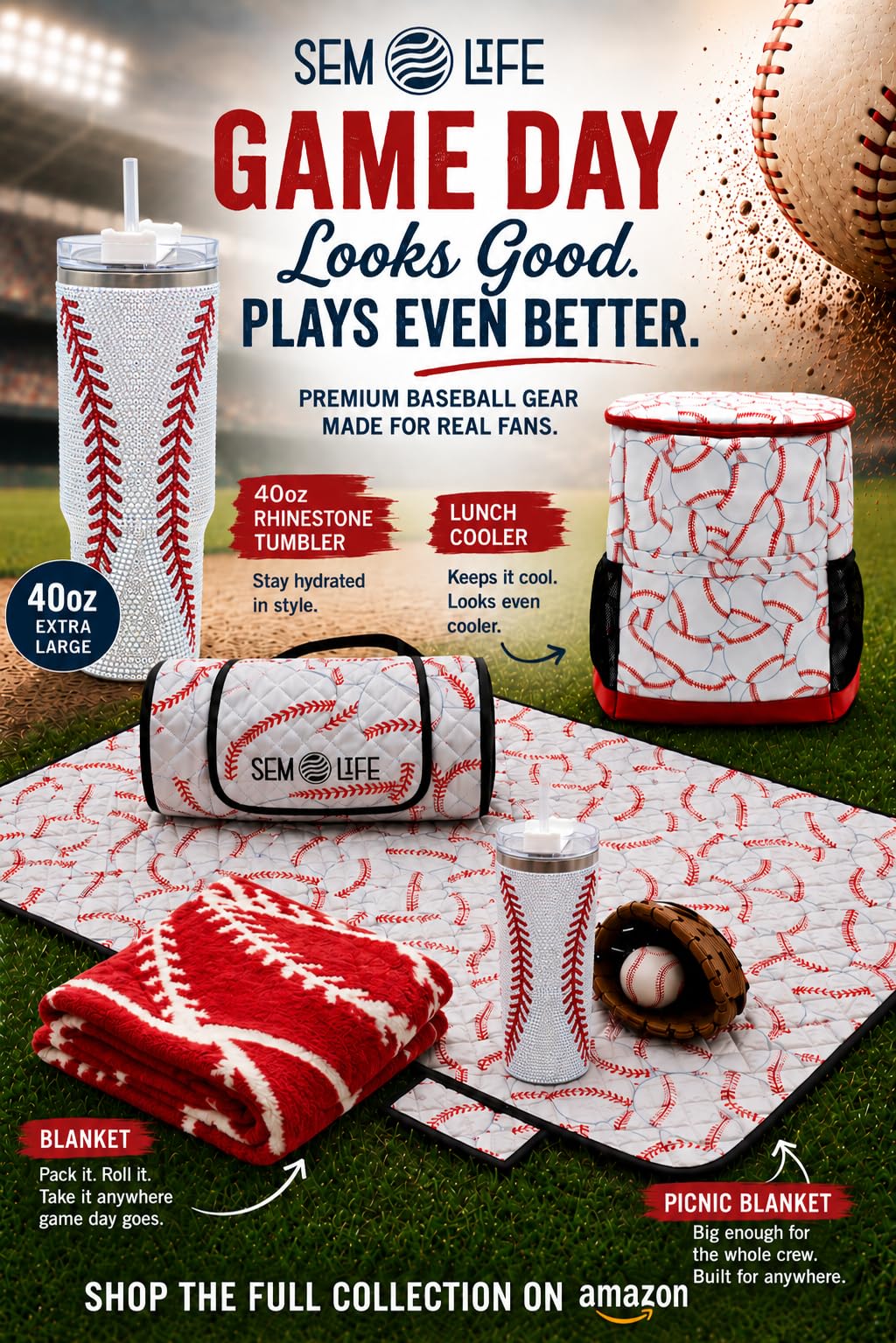 SEM LIFE blanket used at a picnic providing a clean seating surface
