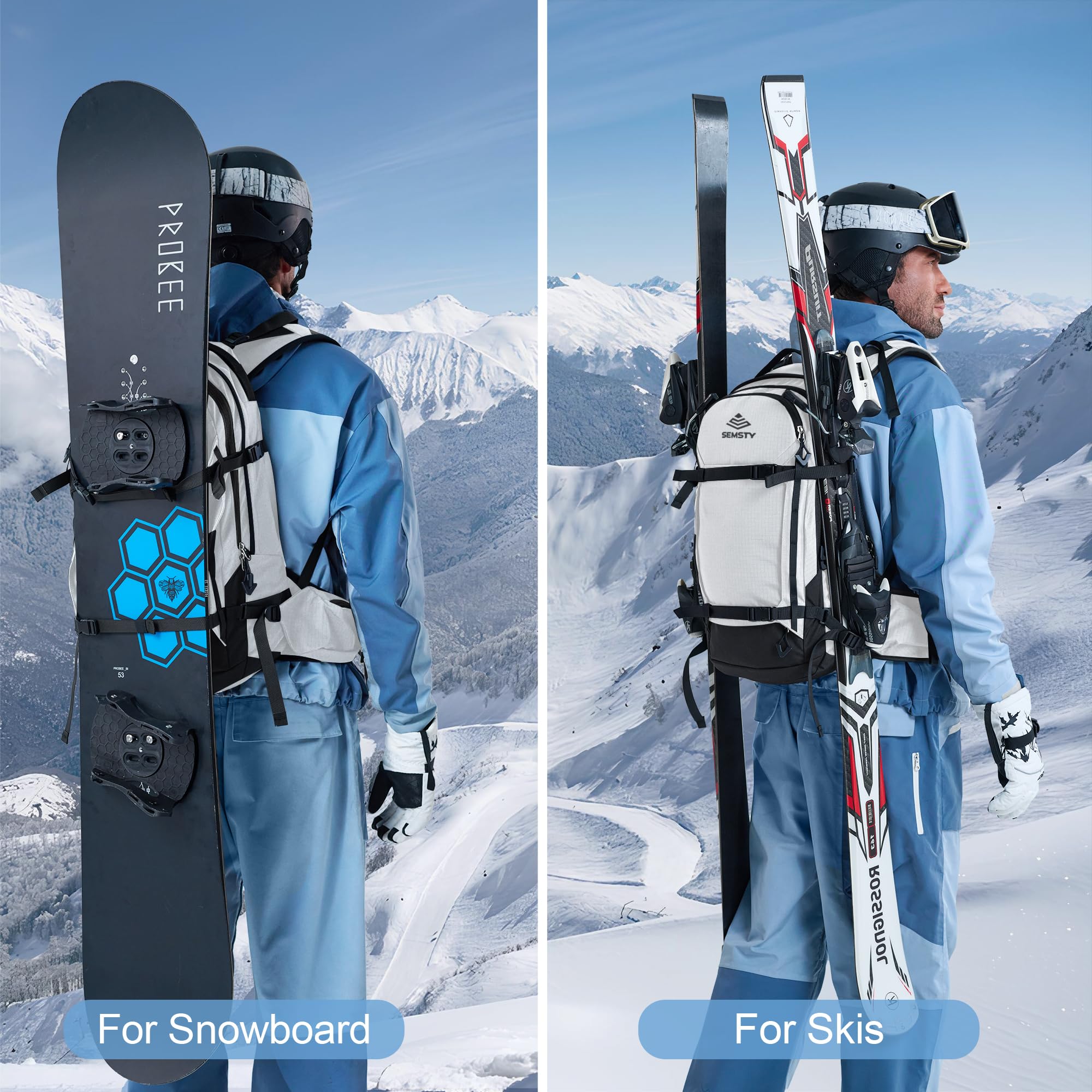 SEMSTY tarpaulin bottom repels snow and protects gear from moisture