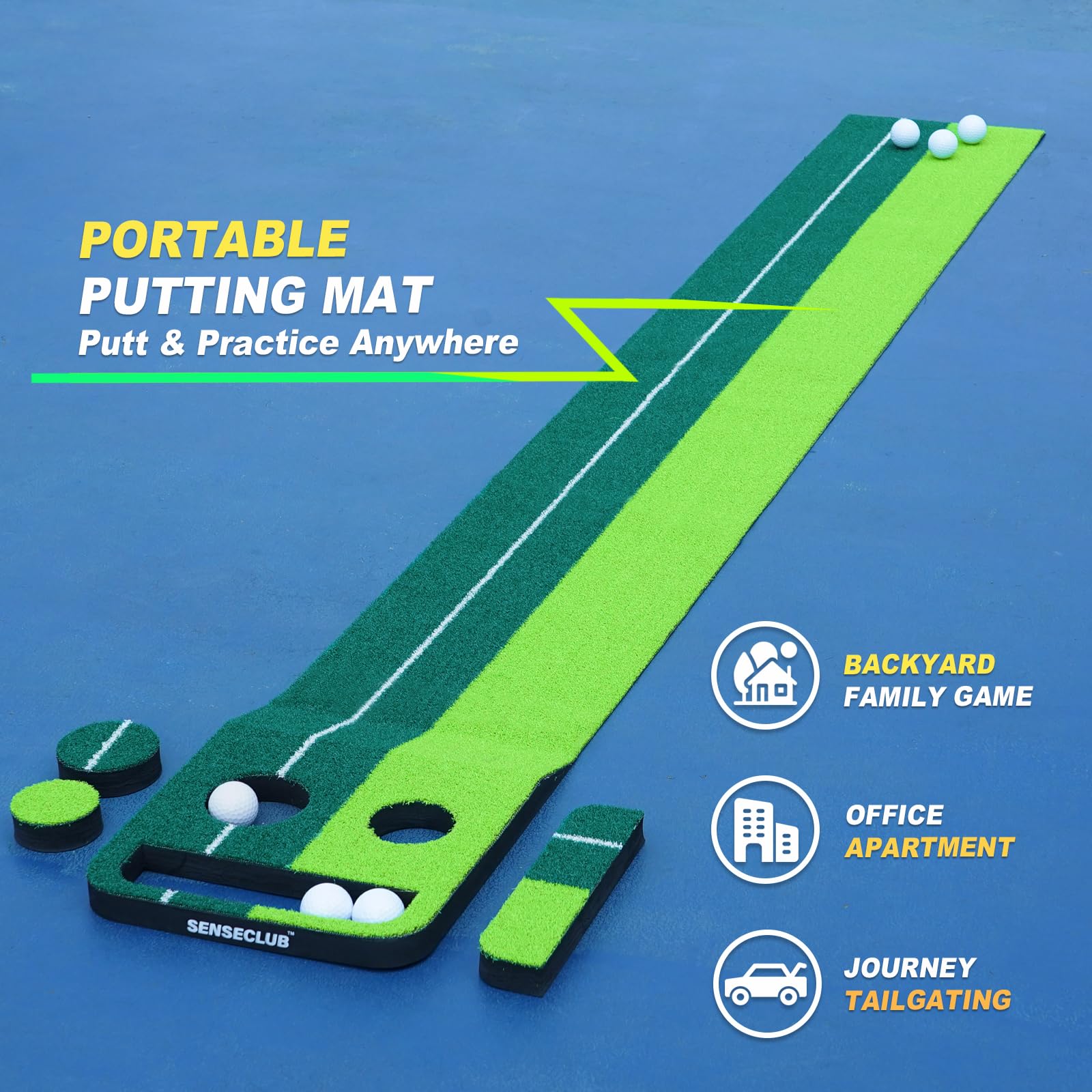 SENSECLUB folded mat compact storage demonstrating space-saving convenience
