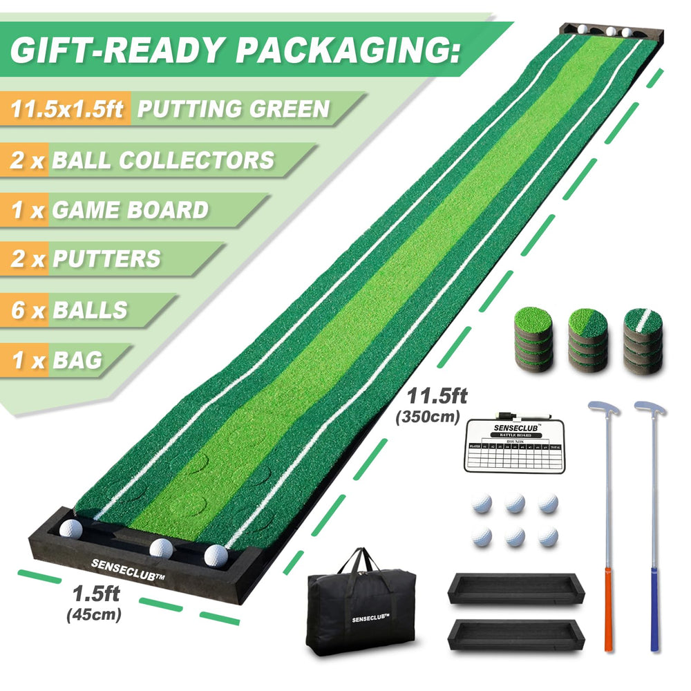 SENSECLUB putter close-up highlighting grip and alignment for better stroke control