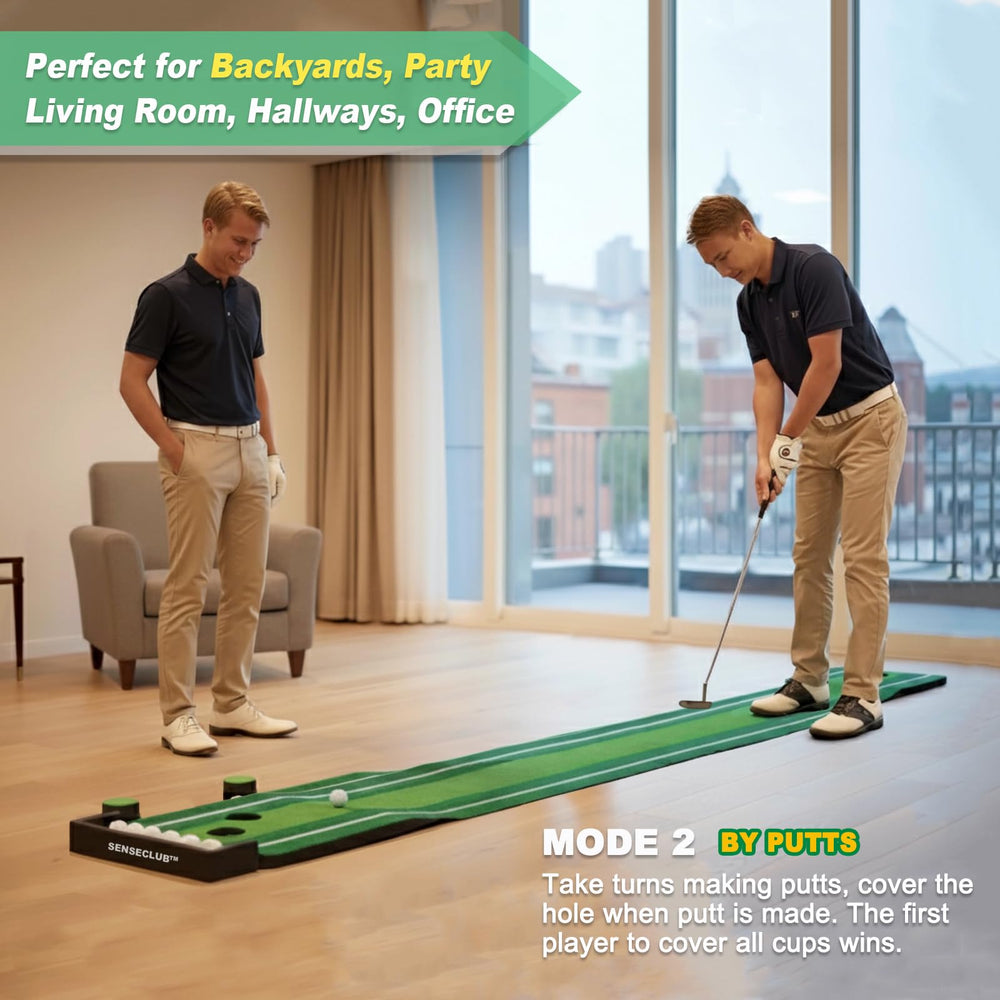 SENSECLUB putting set in use during an indoor game encouraging social play and practice