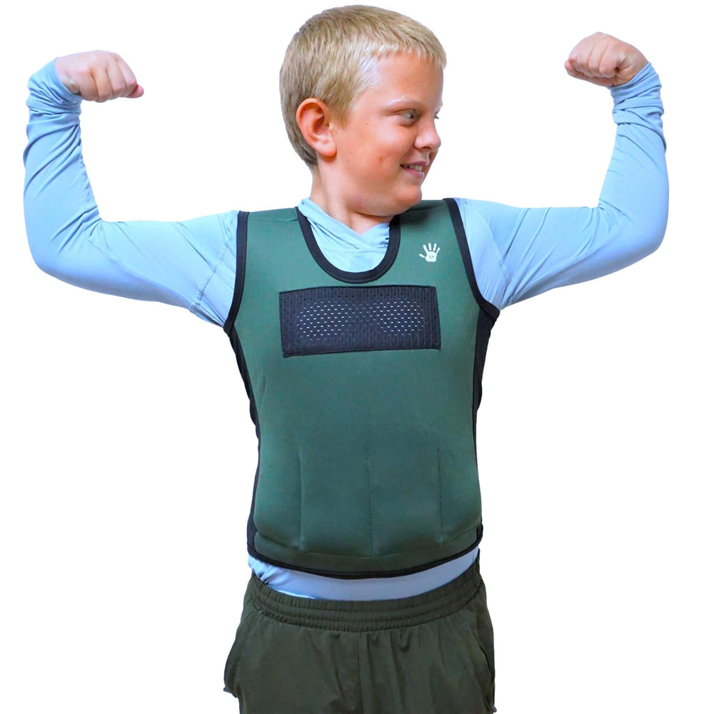 SENSORY4U vest front view showing fit and compression for comfortable support
