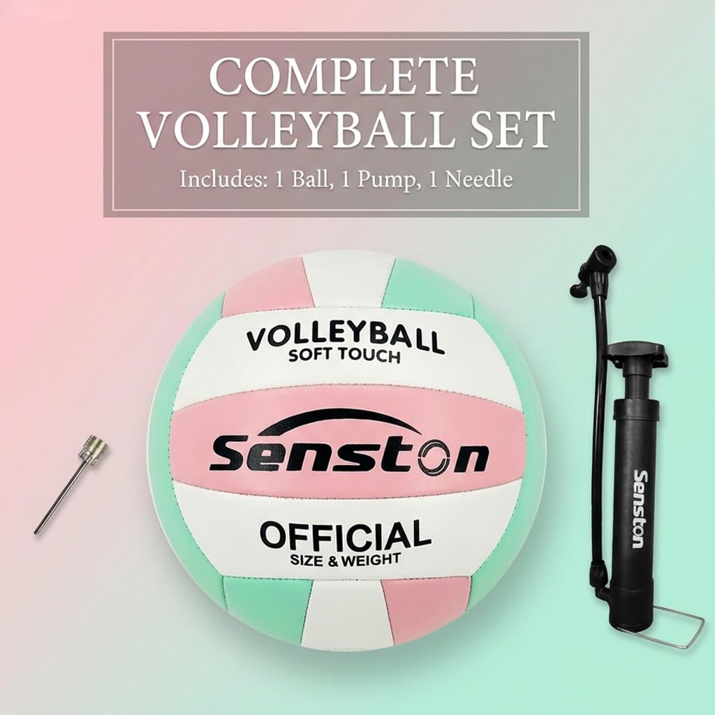 Senston volleyball on sand with players in background showing waterproof performance