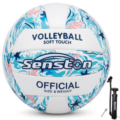Senston volleyball front view showing ocean design and durable construction benefit