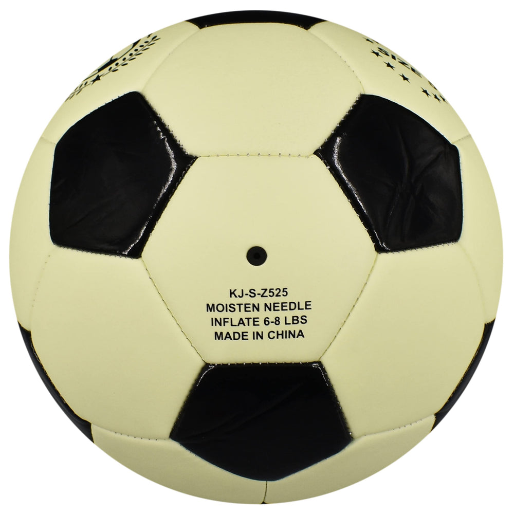 Senston ball next to foot showing size 5 scale and realistic use