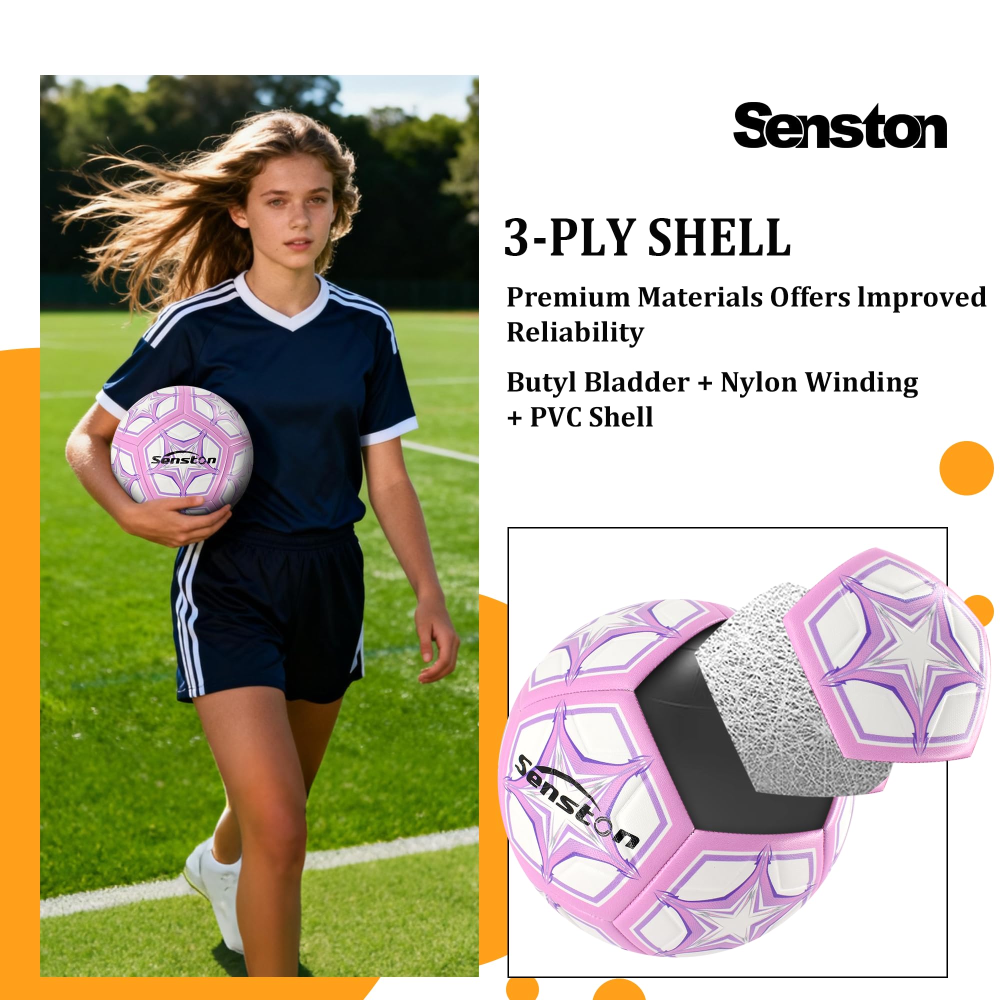 Senston ball in action on grass showing reliable flight and bounce